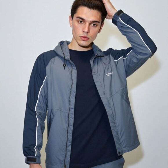 Viking Chinook 2 Mens Rain Jacket Windbreaker Coat Outdoor Blue Gorpcore - Picture 5 of 15